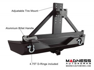 Jeep Wrangler JK Black Heavy Duty Rock Crawler Rear Bumper (2007 - 2018)